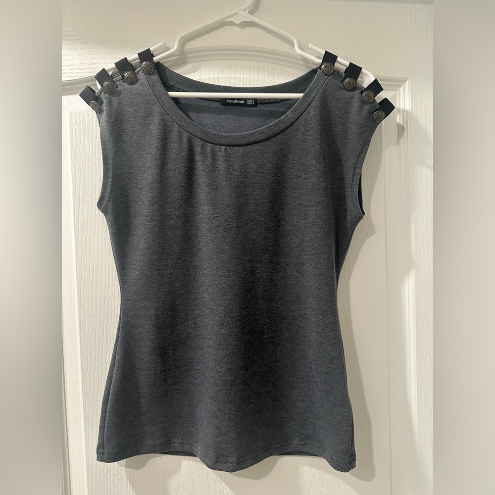 PattyBoutik Embellished Sleeveless Top